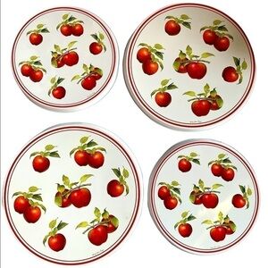 Apple stove burner covers country farmhouse decor by Sandy Clough set of four